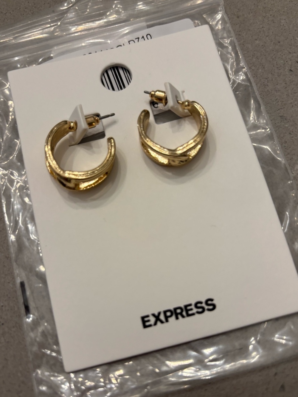 Express Gold Chain Loop Hoop Earrings